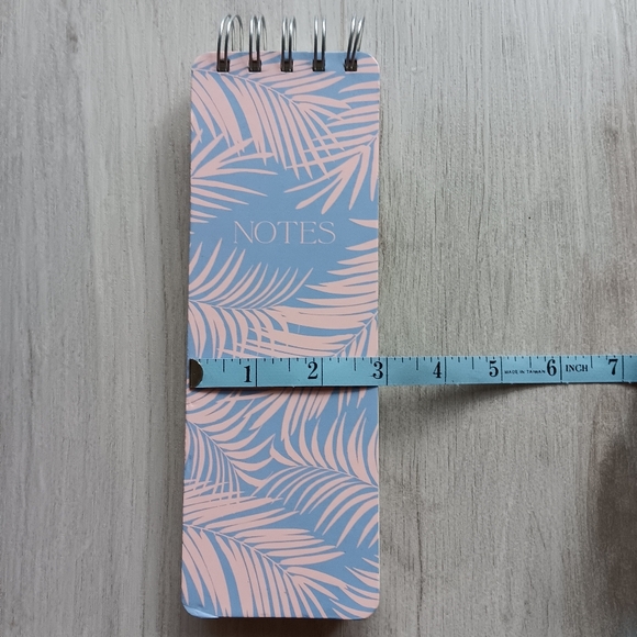 NEW OCS Designs Spiral Bound Notebook Narrow Reporters List Pad Palm Leaves Blue - Picture 5 of 7